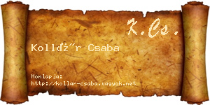 Kollár Csaba névjegykártya
