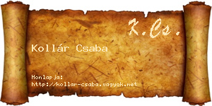 Kollár Csaba névjegykártya